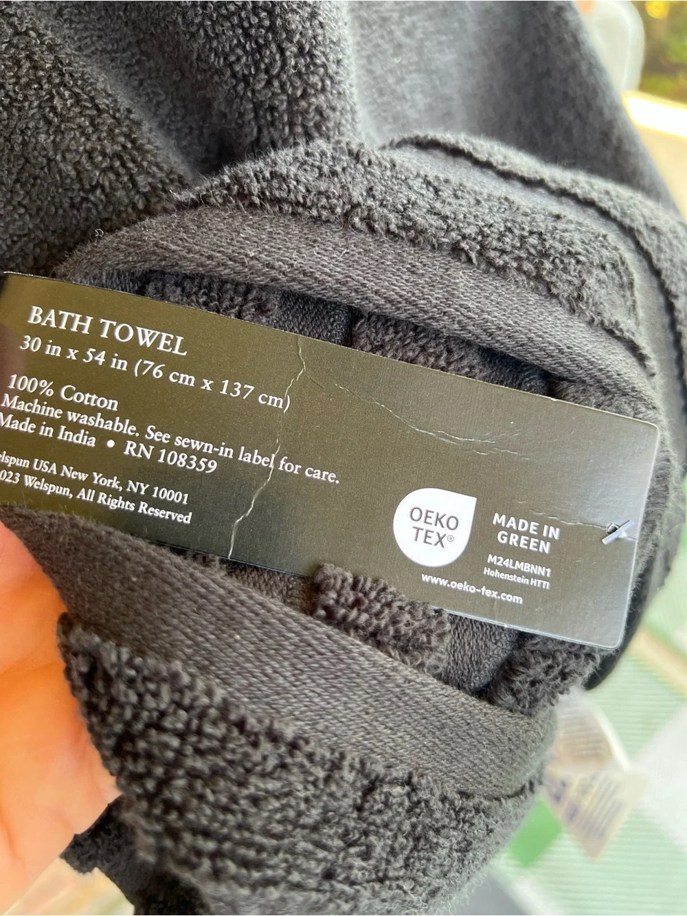 Hotel Dark Black Bath Towel 30x54 New with tags.  100% cotton